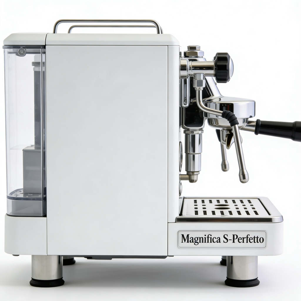 Blue Harborfoods De'Longhi Magnifica S - Perfetto Automatic Coffee Machine with Manual Milk Frother, Espresso and Cappuccino Machine, Control Panel with Buttons, Black (ECAM11.112.B)